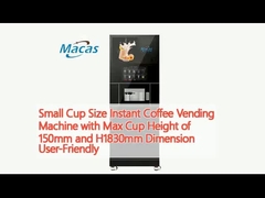 Kleine Tasse Größe Instant Coffee Vending Machine mit Max Tasse Höhe von 150mm und H1830mm Abmessungen Benutzerfreundlich