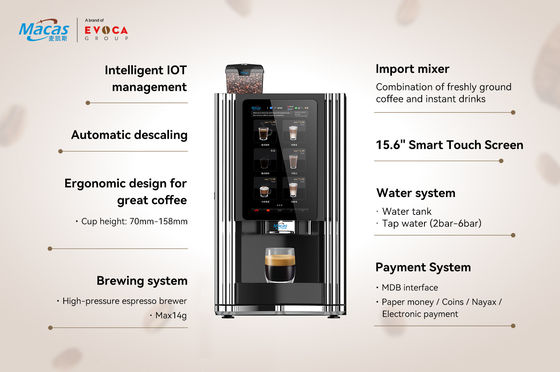 Edelstahl 304 Kaffee-Espresso-Vending-Maschine 57 kg