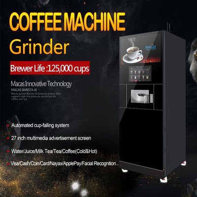 Anbieten Sie Werbung Bildschirm Boden Stehende Kaffeemaschine Kaffeebohnen Verkaufsautomaten CE
