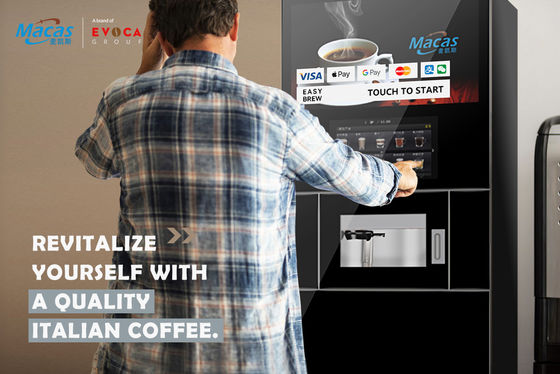 Macas Commercial Kaffeemaschine mit 27-Zoll-Touchscreen und automatischer Reinigung